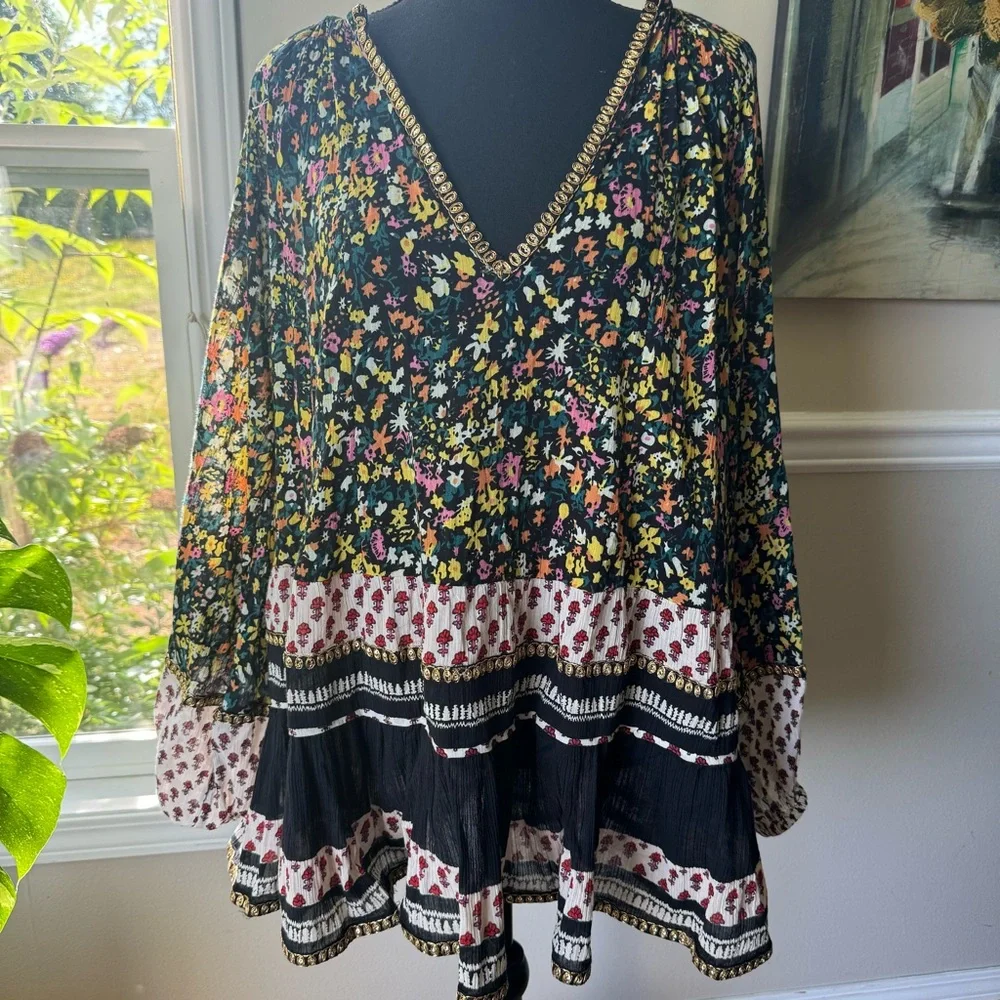 Free‎ People Gardenia Tunic Floral Oversized size XM